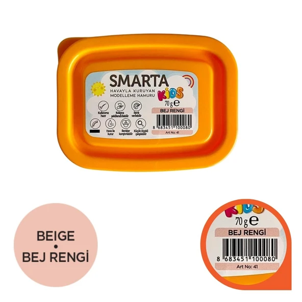 Smarta Kids Modelling Clay 70gr Hava İle Kuruyan Modelleme Hamuru Bej / 30000041