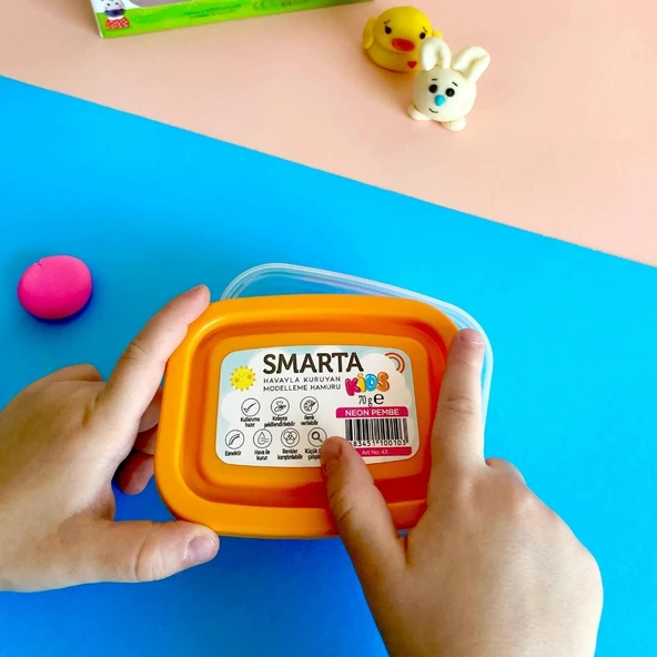 Smarta Kids Modelling Clay 70gr Hava İle Kuruyan Modelleme Hamuru Neon Pembe / 30000043 - 2