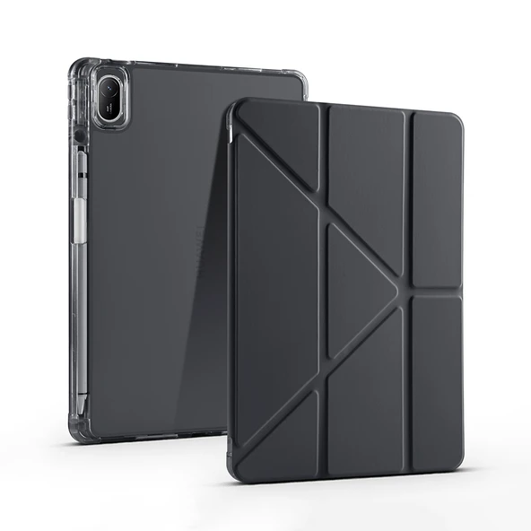 Huawei MatePad SE 11 inç Uyumlu Kalemlikli Uyku Modlu Standlı Fuchsia Trifolding Tablet Kılıfı - Resim 2