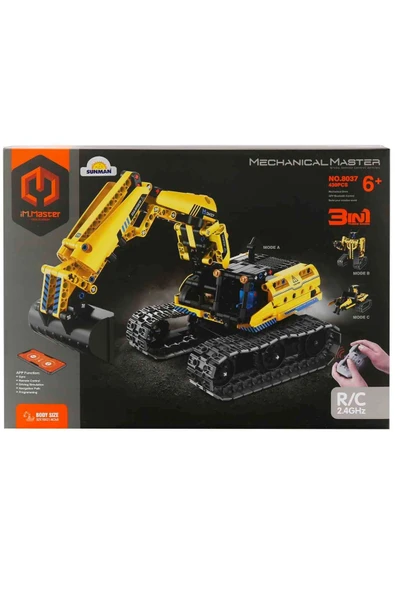 3in1 Uzaktan Kumandalı Ekskavatör & Robot 430 Parça - 6