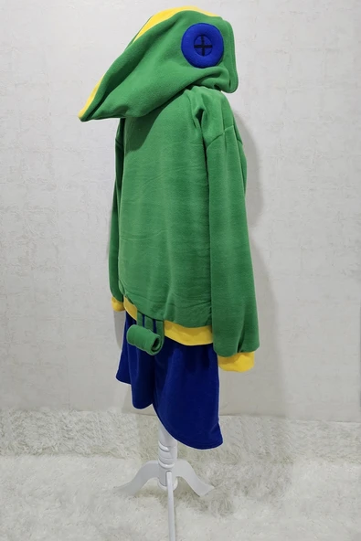 Kapüşonlu Cosplay Yeşil Kostüm Yetişkin | Video Oyunu Kapüşonlu Yeşil Kostüm Yetişkin - Resim 4