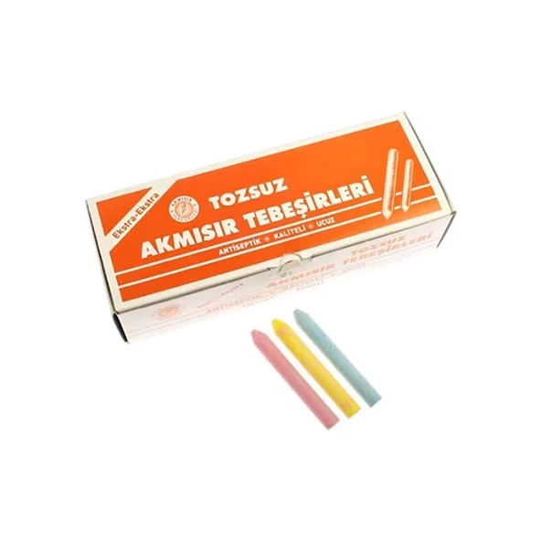 Akmısır Tebeşir Tozsuz 100 Lü Renkli (10 Lu Koli)