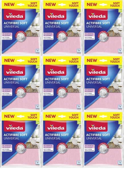Vileda Actifibre Soft Universal New Soft Touch (Paket içi 2 Li) (9 Lu Set) ürün görseli