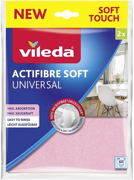 Vileda Actifibre Soft Universal New Soft Touch (Paket içi 2 Li) (5 Li Set) - Resim 2