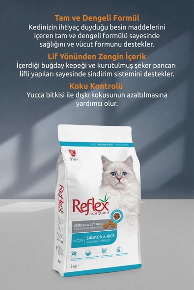 Reflex Somonlu Kısırlaştırılmış Yetişkin Kedi Maması 10 Kg - 3