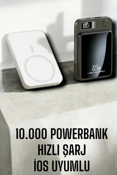 22.5W Magsafe Kablosuz Şarjlı Powerbank Dijital Ekran ve Hızlı Şarj - 3