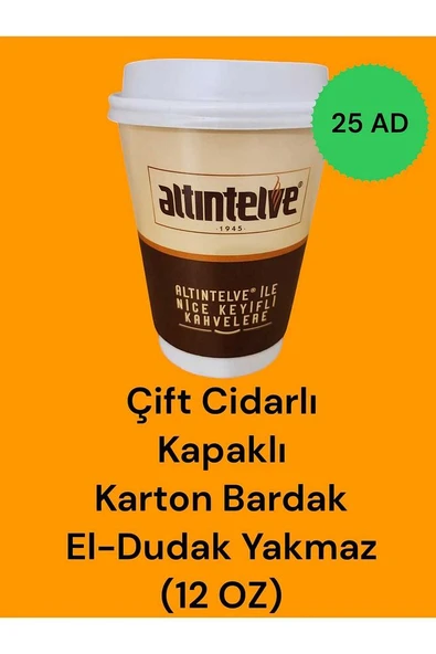 KARTON-SIZDIRMAZ KAPAKLI  Sıcak İçecek Bardağı ÇİFT DUVARLI (DW) EL DUDAK YAKMAZ (8-12 OZ SEÇENEKLİ) 30'lu - 7