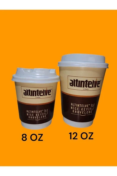 KARTON-SIZDIRMAZ KAPAKLI  Sıcak İçecek Bardağı ÇİFT DUVARLI (DW) EL DUDAK YAKMAZ (8-12 OZ SEÇENEKLİ) 30'lu - 6