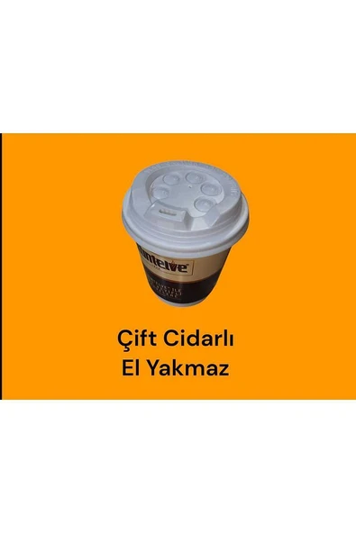 KARTON-SIZDIRMAZ KAPAKLI  Sıcak İçecek Bardağı ÇİFT DUVARLI (DW) EL DUDAK YAKMAZ (8-12 OZ SEÇENEKLİ) 30'lu - 5