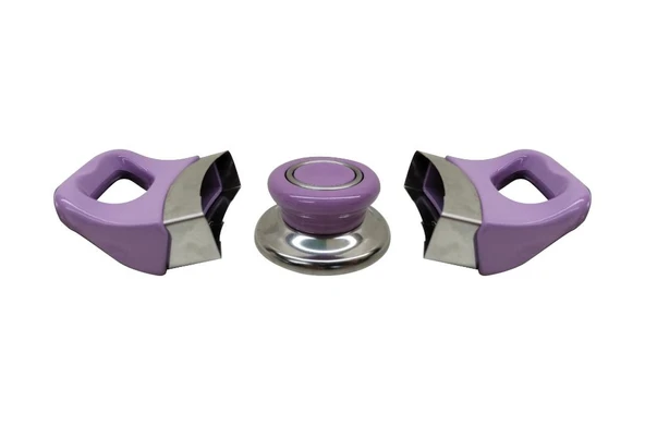 Tencere Tava Sahan Kulp ve Kapak Kulpu Lila 5 Set - 2