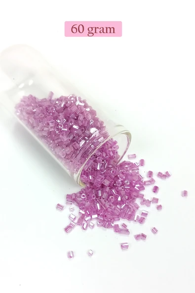 Kesme Cam Boncuk 2mm - 60 Gram - Şeffaf Eflatun - BNC359 ürün görseli 1