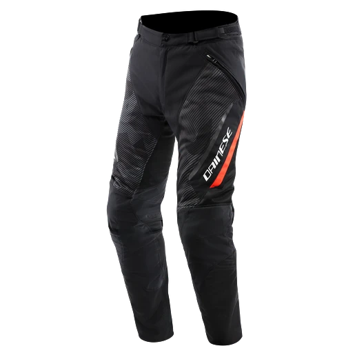 DAINESE DRAKE 2 SUPER AIR TEX PANTS BLACK ANTHRACITE RED-FLUO