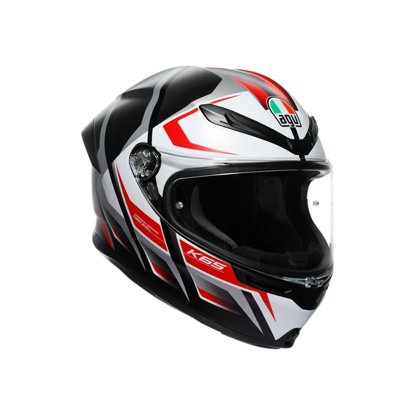 AGV KASK/K6 S E2206 MPLK KARVE MATT BLACK WHİTE RED CONFİGURATİON