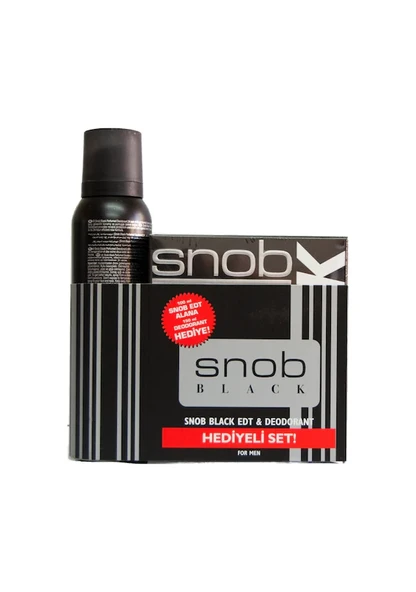 Snob Black EDT 100 ml + Deodorant Sprey 150 ml Erkek Parfüm Seti