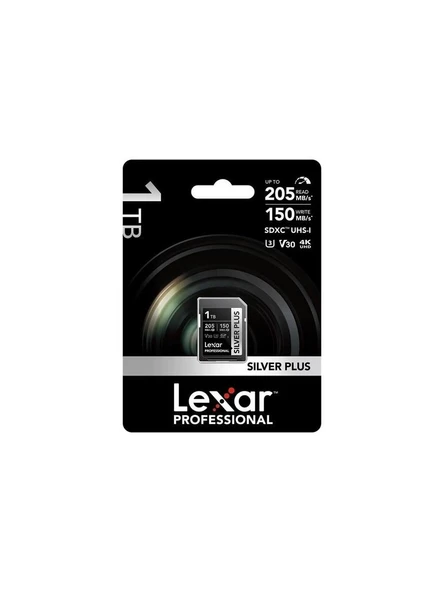 LEXAR 1 TB LSDSIPL001T-BNNNG SD PROFESSIONAL SILVER PLUS SDXC UHS-I CARDS UP TO 205MB/S READ 150MB/S WRITE C10 V30 U3 - 3