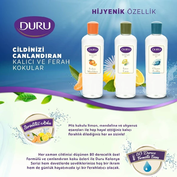 Duru Okyanus Tazeliği Kolonya Cam Şişe 200 ml - 4