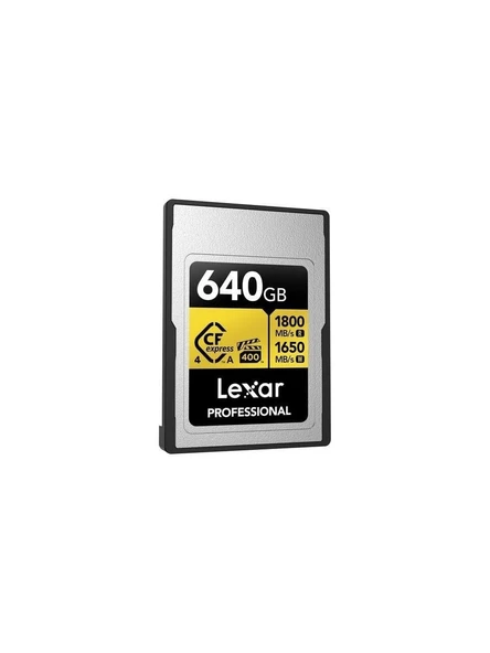LEXAR 640GB LCAGOLD640G-RNENG CF-EXP PROFESSIONAL CFEXPRESS 4.0 TYPE A CARD GOLD SERIE UP TO 1800MB/S READ 1650MB/S WRITE VPG 400 IP68 - 2