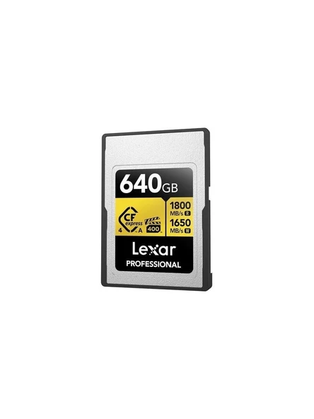 LEXAR 640GB LCAGOLD640G-RNENG CF-EXP PROFESSIONAL CFEXPRESS 4.0 TYPE A CARD GOLD SERIE UP TO 1800MB/S READ 1650MB/S WRITE VPG 400 IP68 - 3