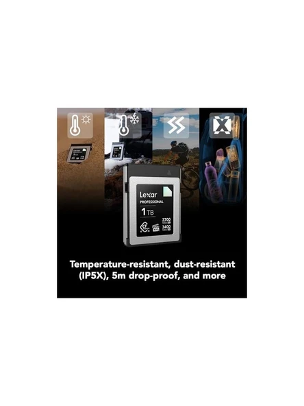 LEXAR 1TB LCXEXDM001T-RNENG PROFESSIONAL CFEXPRESS DIMOND SERIES 4.0 TYPE-B CARD UP TO 3700MB/S READ 3400MB/S WRITE. VPG 400 - 5
