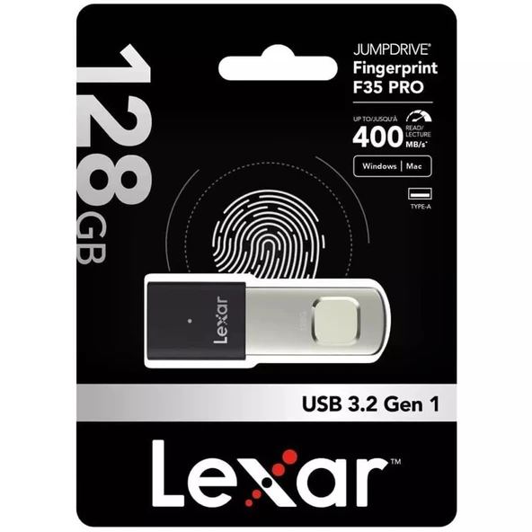 LEXAR 128GB LJDF35P128G-RNBNG FLASH DRIVE JUMPDRIVE F35PRO USB 3.2 GEN1 FLASH DRIVE UP TO 400MB/S READ AND 350MB/S WRITE - 5