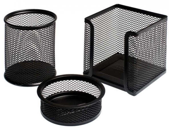 Total Metal Perfore 3lü Masaüstü Set Siyah