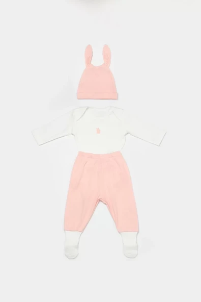 Bunny 3'lü Bebek Takım  Pembe