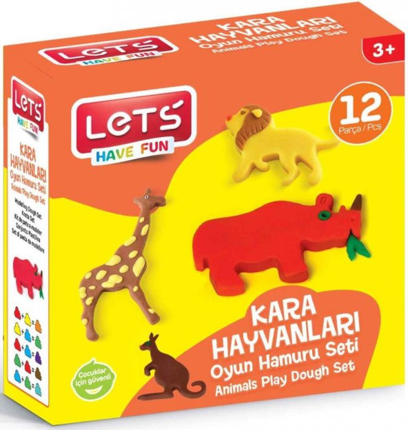 Lets Oyun Hamuru Kara Hayvanları Seti 8 Renk