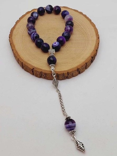 Akik Taşı Faset Kesim 17lik Efe Tesbih 14mm (54378) - Resim 5