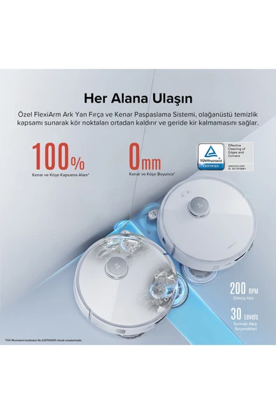 Q Revo Curv Akıllı Robot Süpürge Beyaz - 4