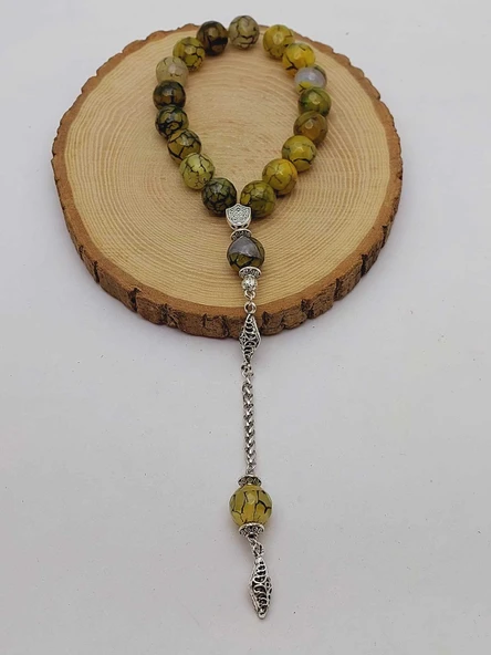 Akik Taşı Faset Kesim 17lik Efe Tesbih 14mm (54370) - Resim 6