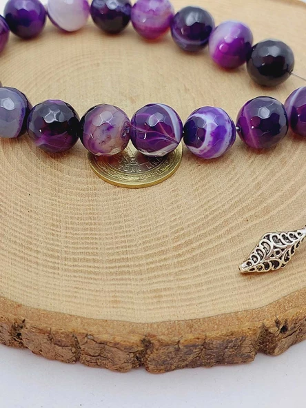 Akik Taşı Faset Kesim 17lik Efe Tesbih 14mm (54378) - Resim 4