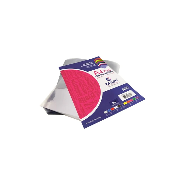 MAPİ A4 PVC ŞEFFAF CİLT KAPAK 80 MİCRON 200 LÜ