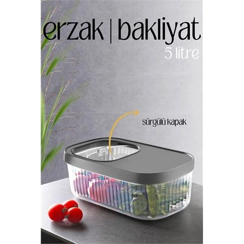 MultiBox Erzak Bakliyat Kutusu Sürgülü Kapak 5 Litre