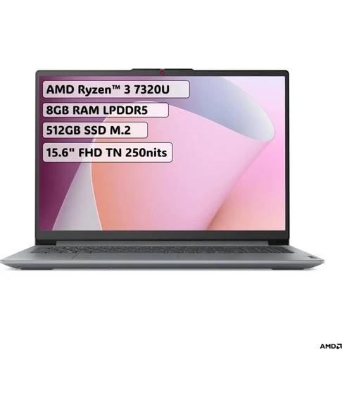 Lenovo Ideapad Slim 3 Ryzen 3 7320U 8gb 512GB SSD 15.6" Fhd Freedos Dizüstü Bilgisayar 82XQ00JGTX - 3