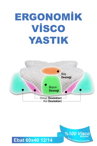 Ortopedik Visco Yastık Boyun Fıtığı Boyun Ağrısı Destekli Güzellik Yastığı Royalrelax - 2