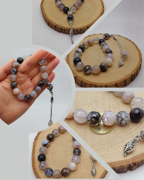 Akik Taşı Faset Kesim 17lik Efe Tesbih 14mm (54376) ürün görseli