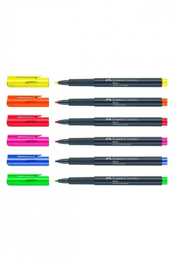 Faber-Castell Neon Markör 6lı Set (M)