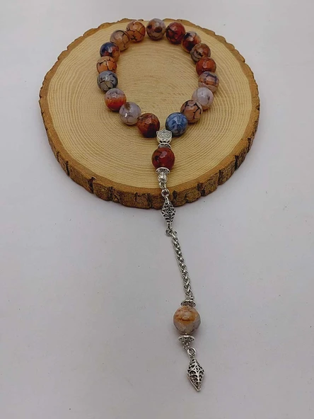 Akik Taşı Faset Kesim 17lik Efe Tesbih 14mm (54372) - Resim 5