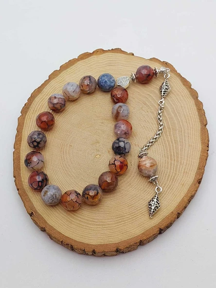 Akik Taşı Faset Kesim 17lik Efe Tesbih 14mm (54372) - Resim 4