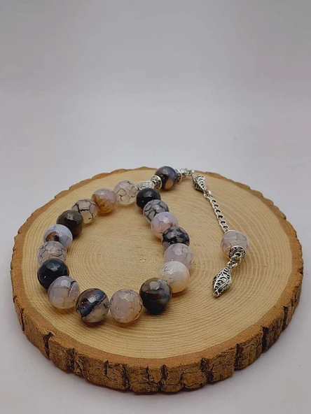 Akik Taşı Faset Kesim 17lik Efe Tesbih 14mm (54376) - Resim 5