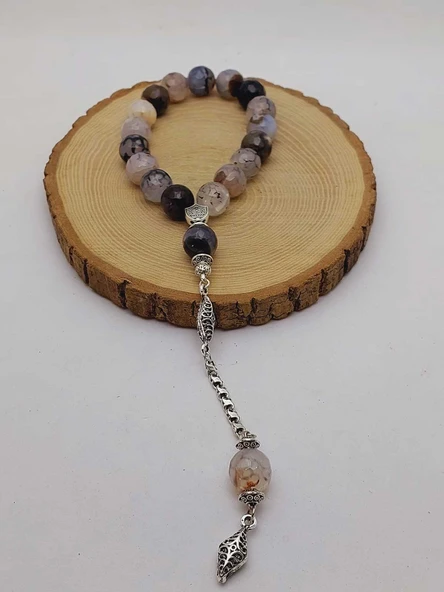 Akik Taşı Faset Kesim 17lik Efe Tesbih 14mm (54376) - Resim 6