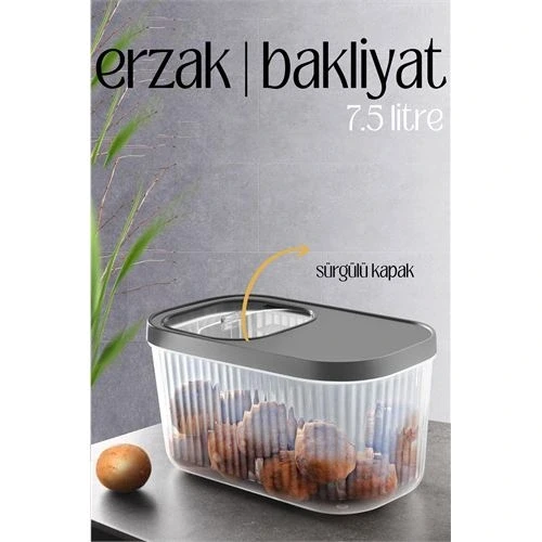 MultiBox Erzak Bakliyat Kutusu Sürgülü Kapak 7.5 Litre