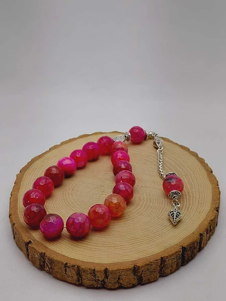 Akik Taşı Faset Kesim 17lik Efe Tesbih 14mm (54386) - Resim 6