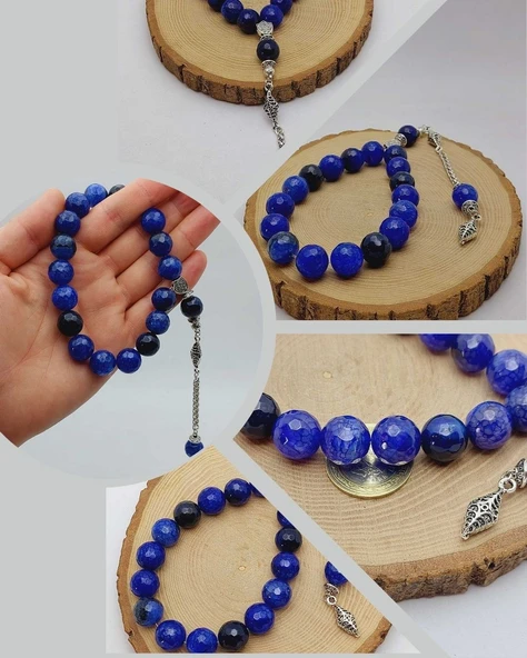 Akik Taşı Faset Kesim 17lik Efe Tesbih 14mm (54382)