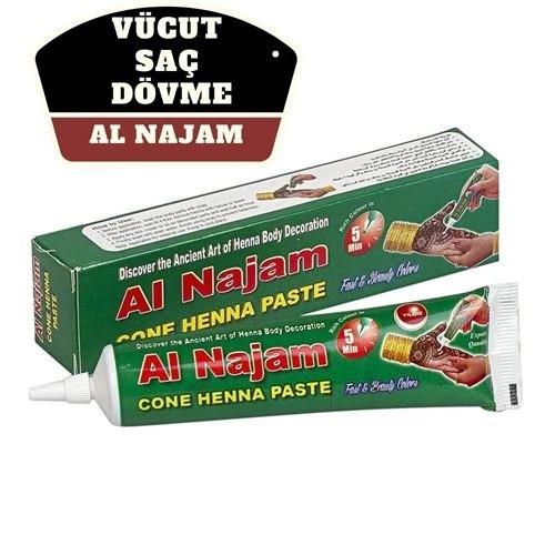 4 ADET Al Najam Siyah Vücut Saç Dövme Hint Kınası 716385