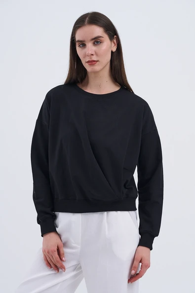 Trend Kadın Doğallığın ve rahatlığın mükemmel uyumu! Sade sweatshirt,ümüz - 4