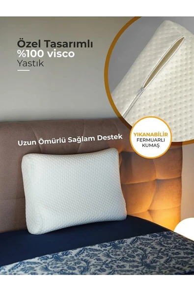 Mega Boy Ortopetik Yastık Boyun Fıtığı Boyun Düzleşmesi Için Yastık 60x40x14/12cm Ergosupport - 6