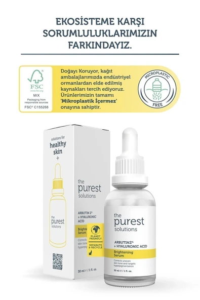 The Purest Solutions Arbutin Leke Giderici ve Cilt Tonu Eşitleyici Cilt Bakım Serumu 30 ml (Arbutin 2% + Hyaluronic Acid) - 5