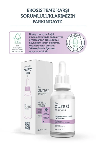 The Purest Solutions Caffeine 5% + Vitamin C Aydınlatıcı Göz Altı Serumu 30 ml - 5