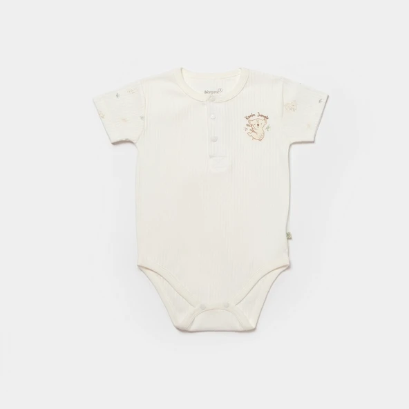 Bibaby Biorganic Koala Jungle Kısa Kol Bebek Body 56972 Mint